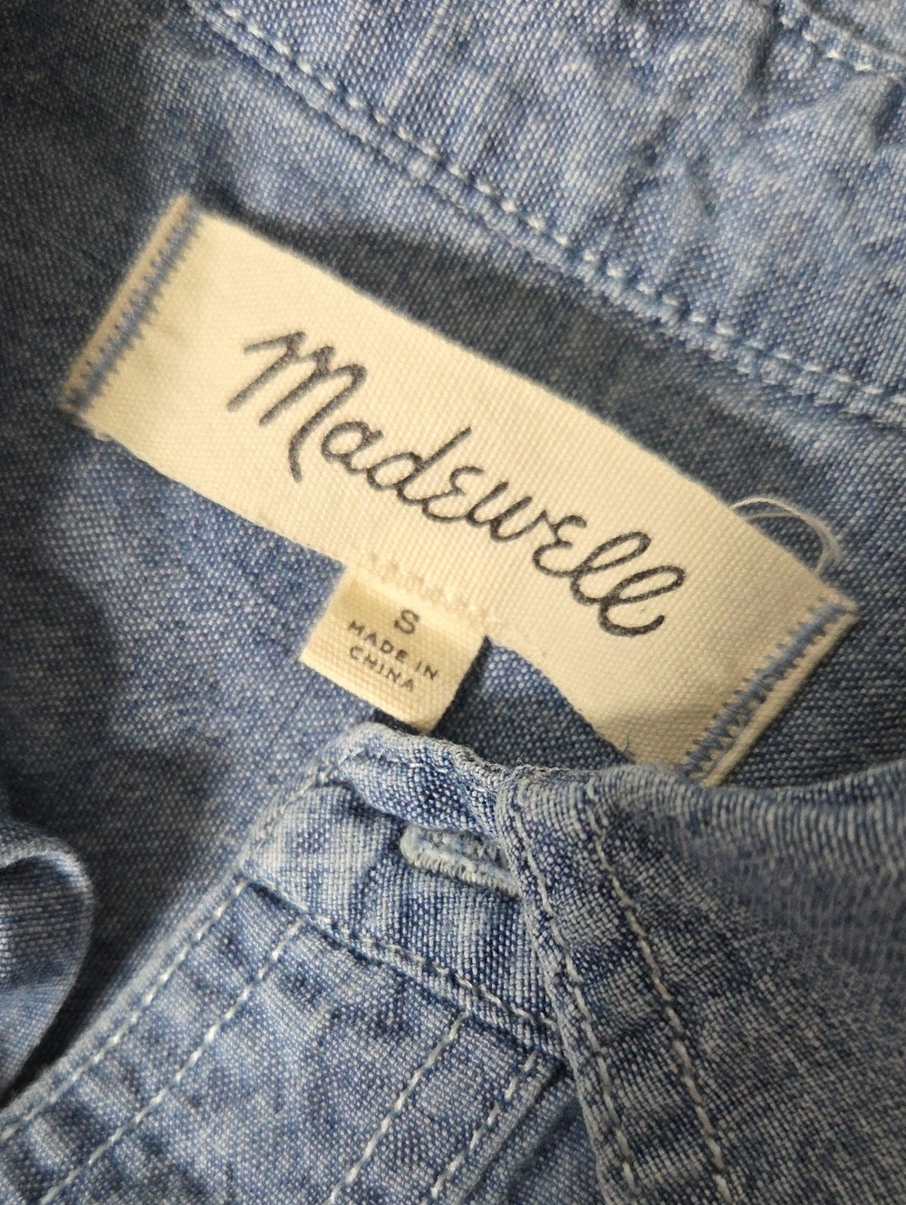 Madewell Chambray/Denim Button Down Shirt - Picture 2 of 5